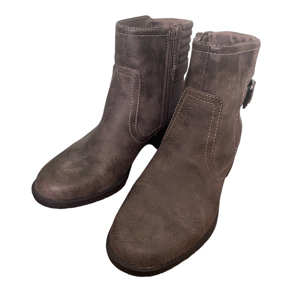Anne Klein Sport Aklanette Gray Buckle Booties, Women's Size 6 - Picture 2 of 7